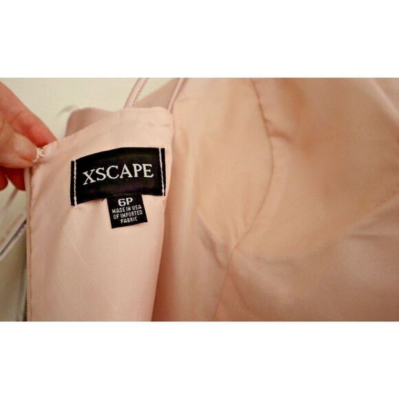 XSCAPE 3539XP Women’s Petite Sz 6 Beige High-Low Ball Gown $229 - Picture 8 of 15